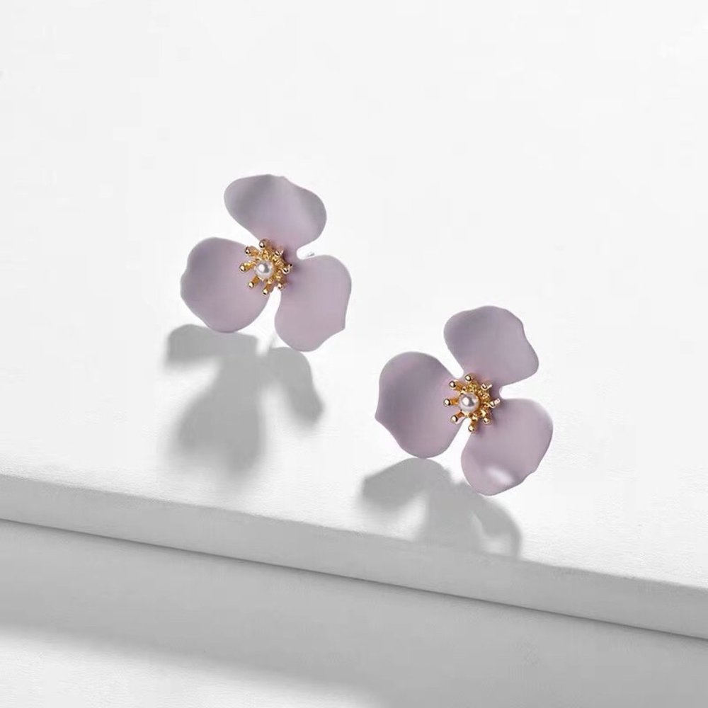 Anthropologie Mariposa Flower Post Earrings